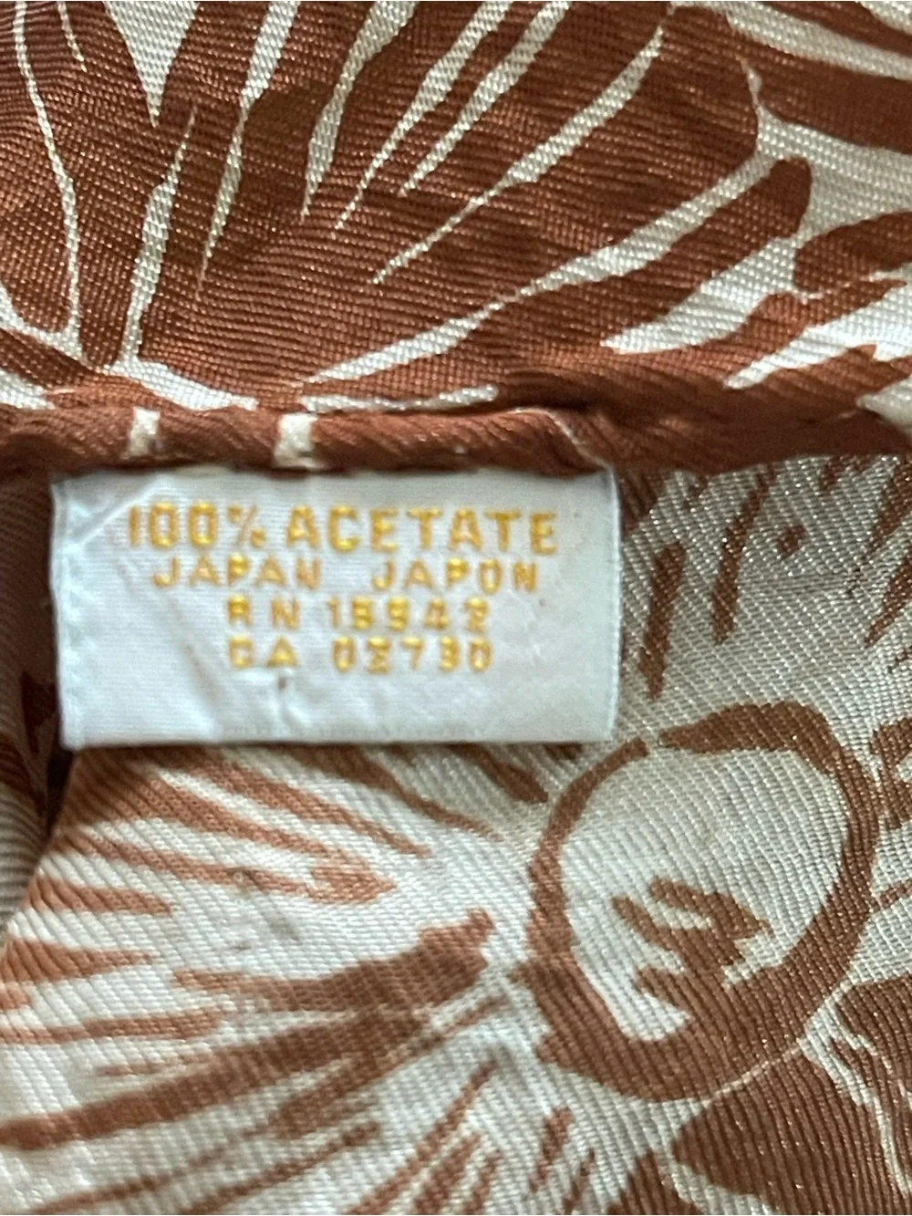 Japan scarf Acetate Rolled Edges Dogwood Flowers Antique Vintage Purity Rebirth
